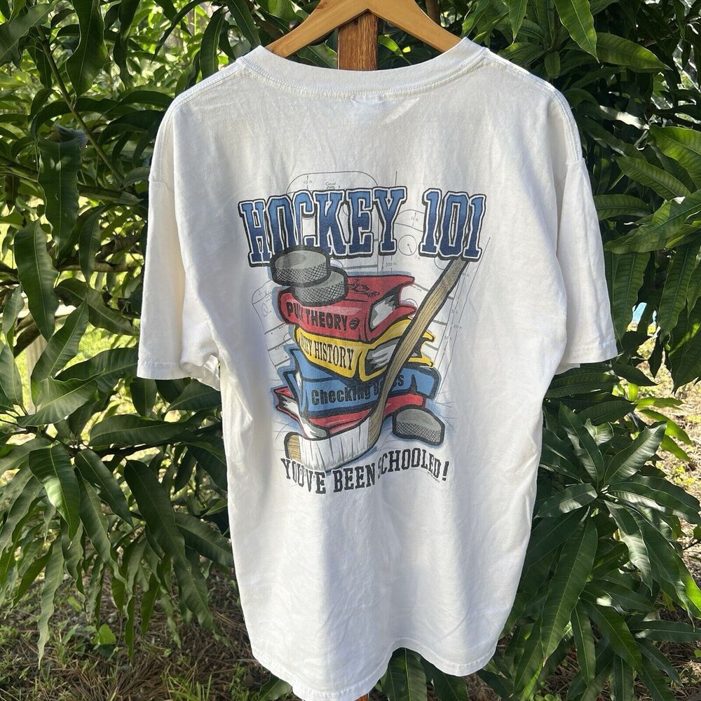 Pure Sport Hockey T-Shirt Men's Large White Short Sleeve Cotton